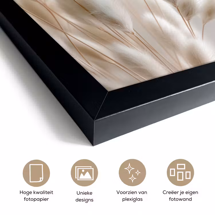 Poster met lijst - Pluimen - Beige - Minimalistisch — 6