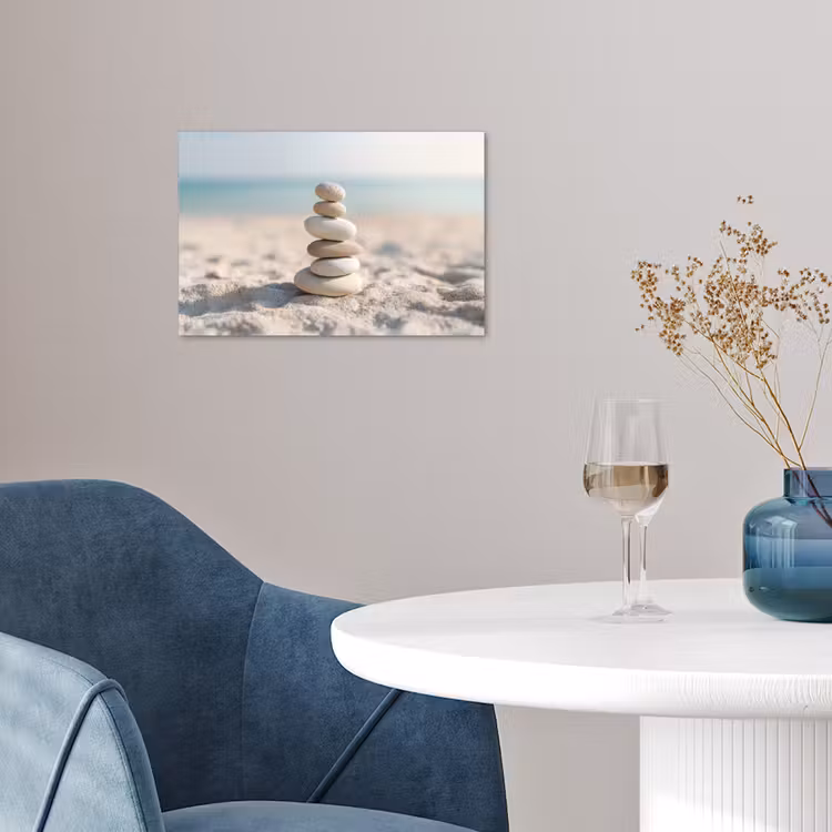 Poster – Stenen - Stapel - Zand - Zee — 4