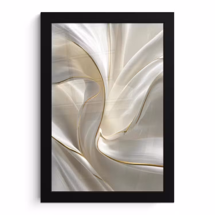 Poster met lijst - Stof - Plooien - Goud — 1