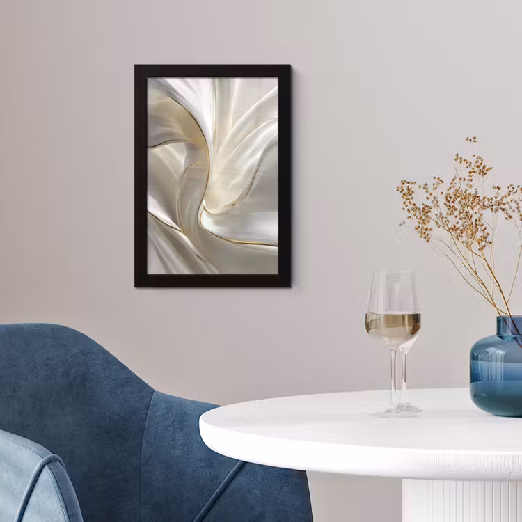 Poster met lijst - Stof - Plooien - Goud — 4