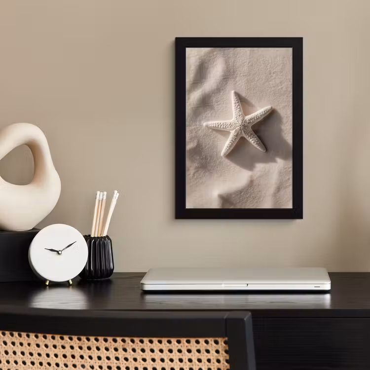 Poster met lijst - Strand - Zeester - Zand - Beige — 2