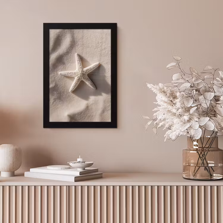Poster met lijst - Strand - Zeester - Zand - Beige — 5