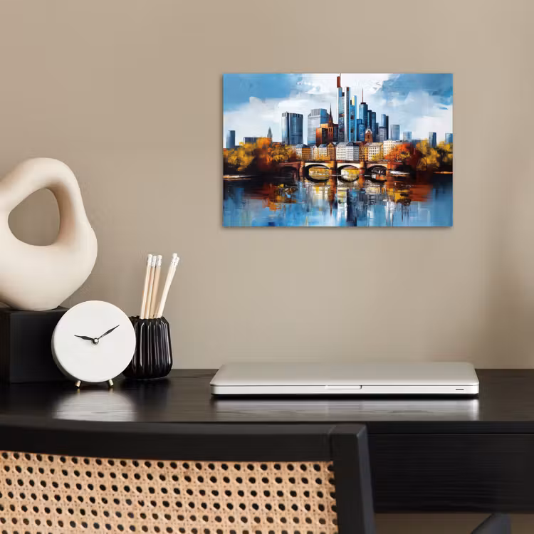 Poster – Bomen Frankfurt- Stad - Skyline - Brug — 2