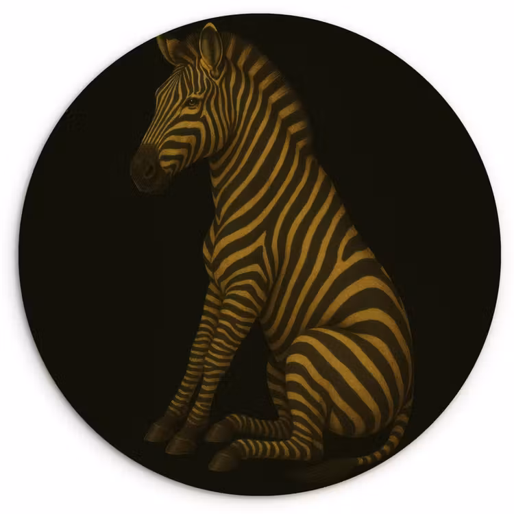 Muurcirkel glas - Zebra - Strepen - Goud — 1