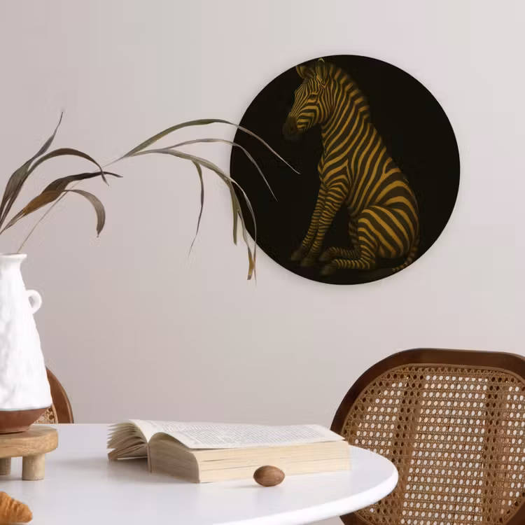 Muurcirkel glas - Zebra - Strepen - Goud — 4
