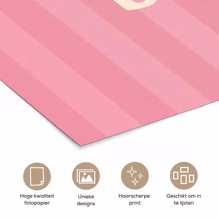 Poster – Roze - Gestreept - Belle — 5