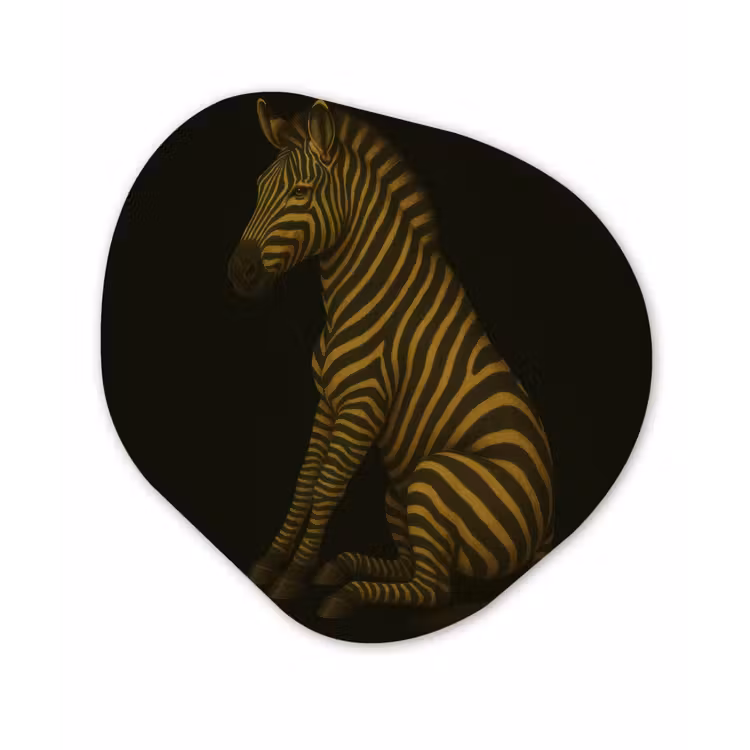 Organisch schilderij - Glas - Zebra - Strepen - Goud — 1