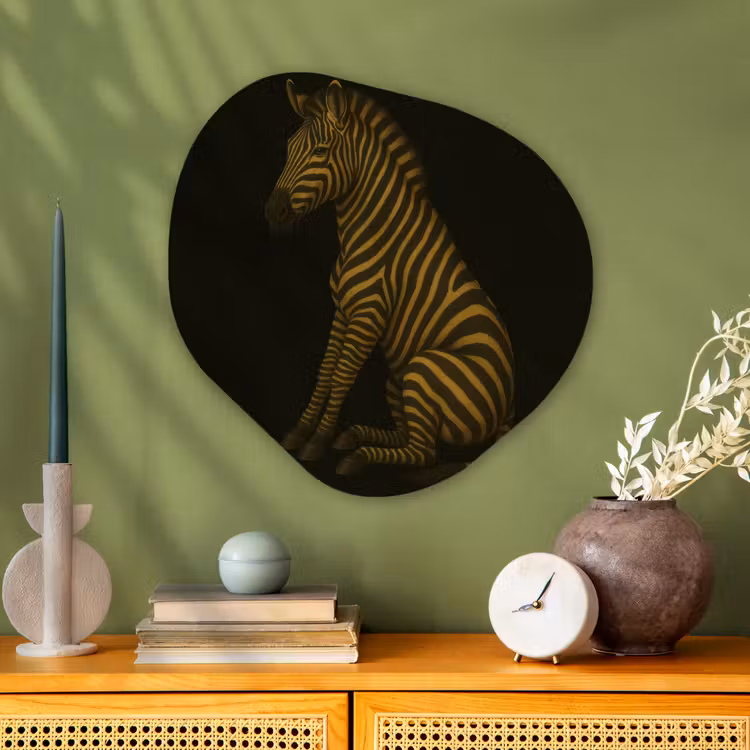 Organisch schilderij - Glas - Zebra - Strepen - Goud — 2