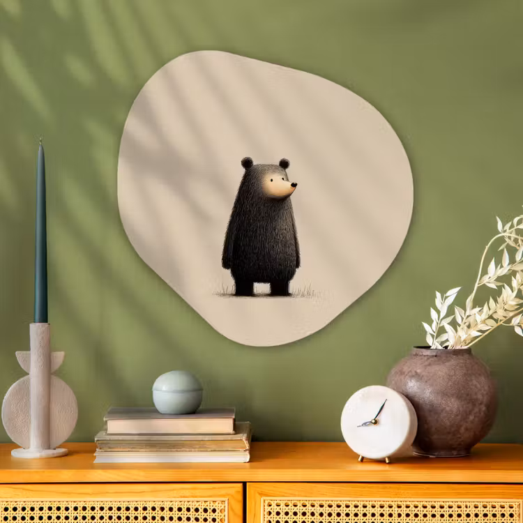 Organisch schilderij - Glas - Beer - Donkerbruin - Minimalistisch — 2