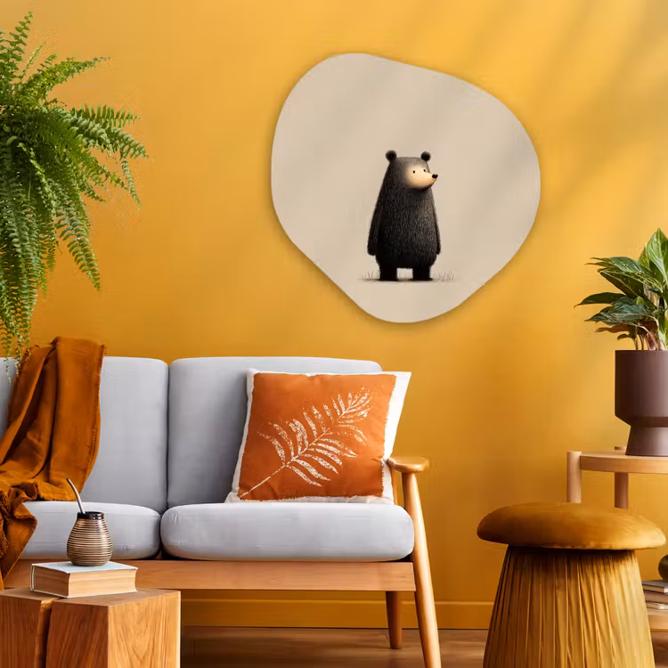 Organisch schilderij - Glas - Beer - Donkerbruin - Minimalistisch — 3