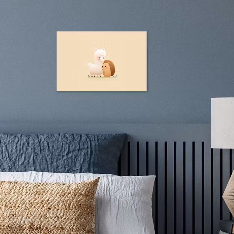 Poster – Alpaca - Egel - Bruin - Knuffelen — 3
