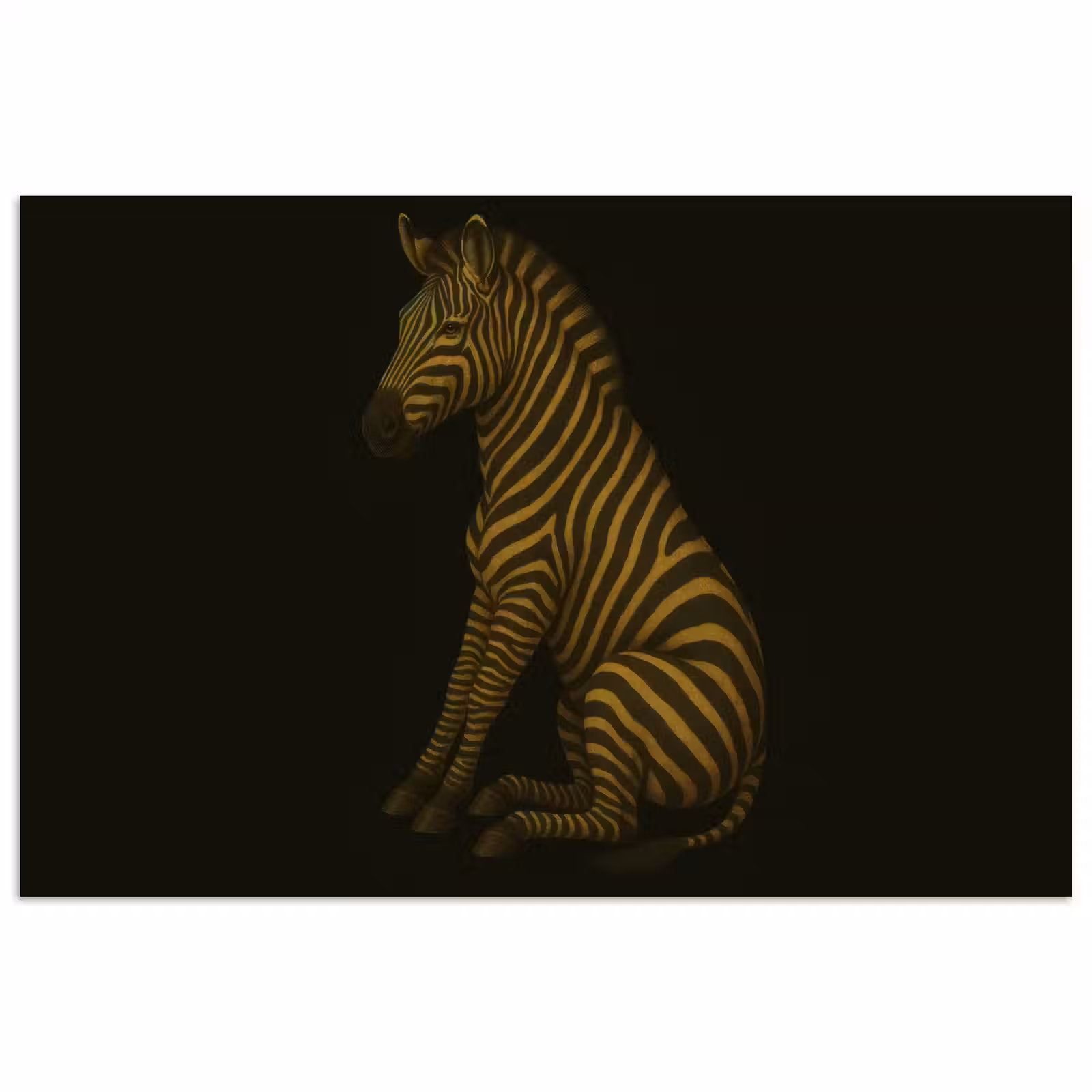 Poster – Zebra - Strepen - Goud — 1