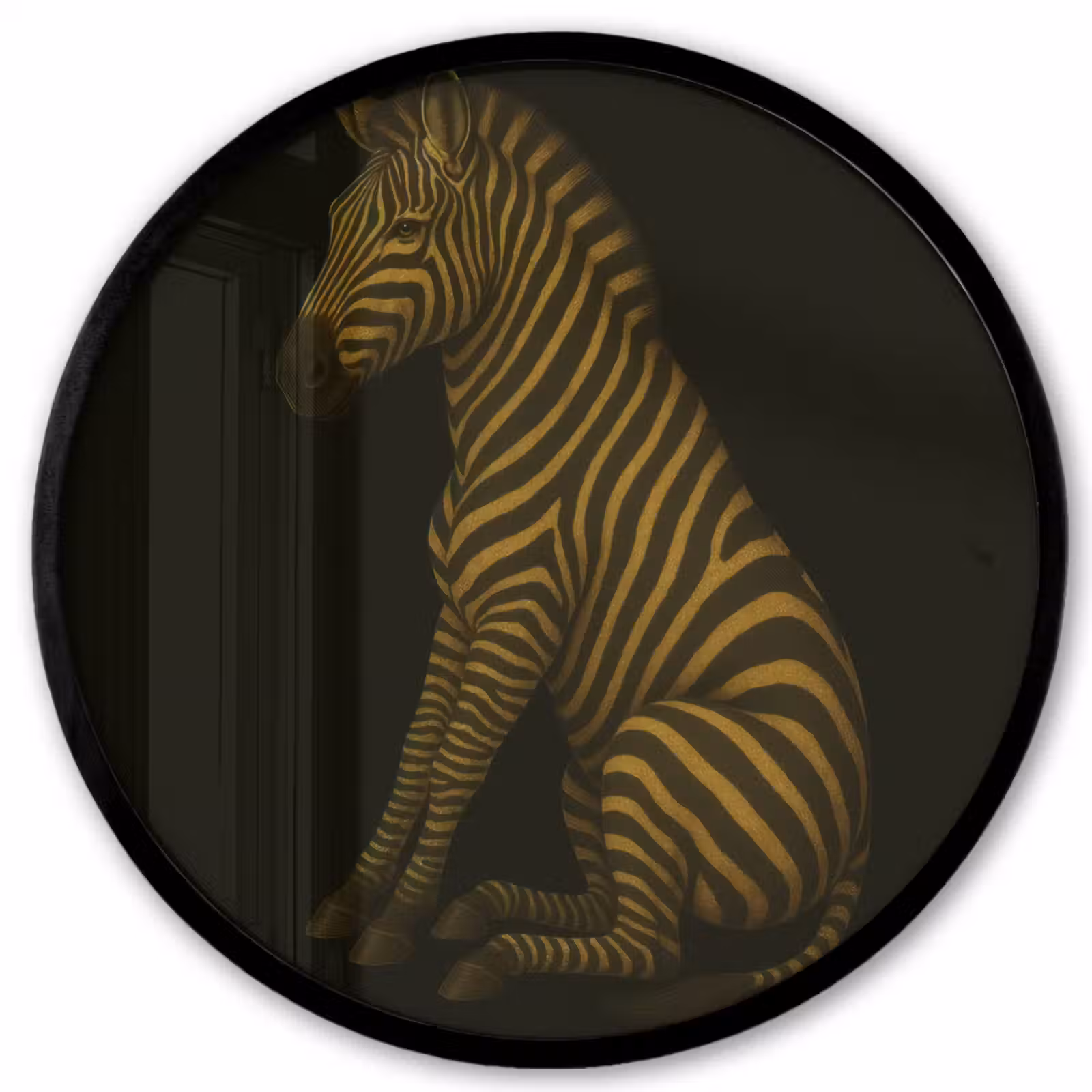 Ronde fotolijst - Zebra - Strepen - Goud — 1