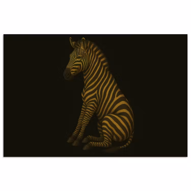 Poster – Zebra - Strepen - Goud — 1