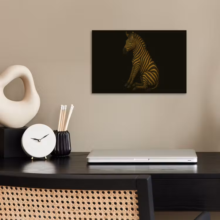 Poster – Zebra - Strepen - Goud — 2