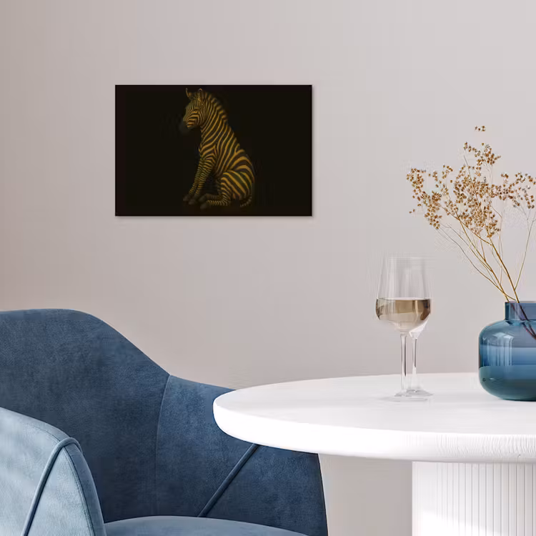 Poster – Zebra - Strepen - Goud — 4