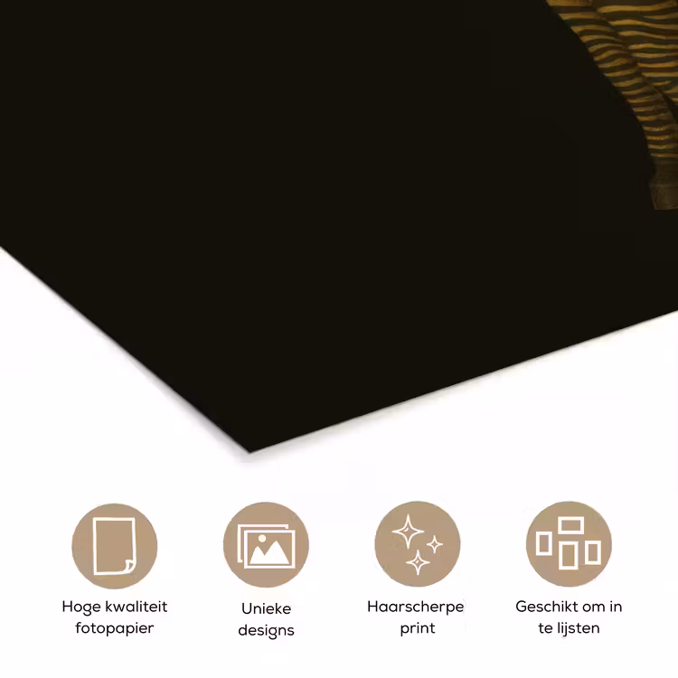 Poster – Zebra - Strepen - Goud — 5
