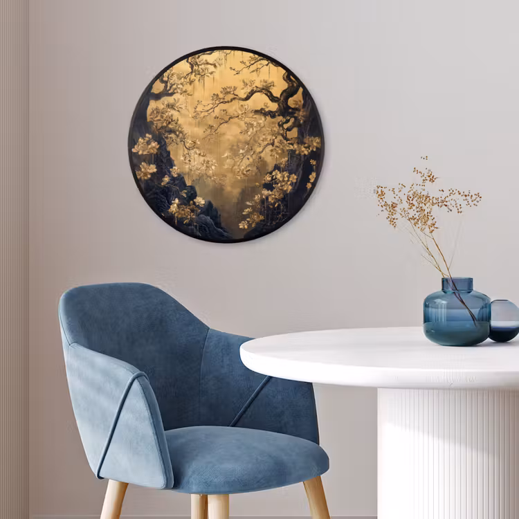 Ronde fotolijst - Bloemen - Takken - Goud - Sierlijk — 4