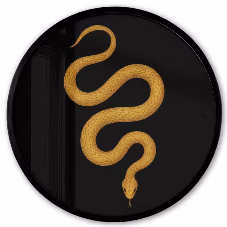 Ronde fotolijst - Slang - Minimalistisch - Goud — 1