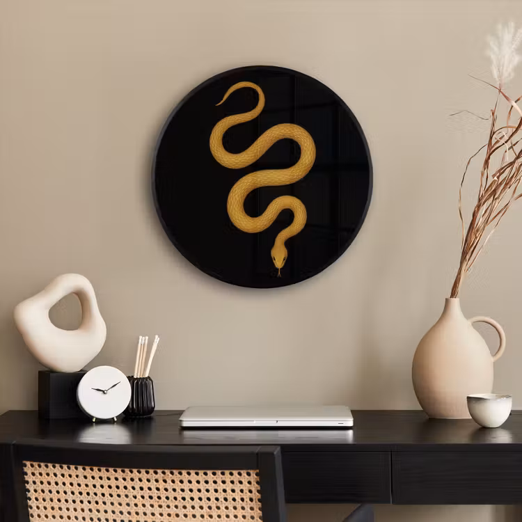 Ronde fotolijst - Slang - Minimalistisch - Goud — 3