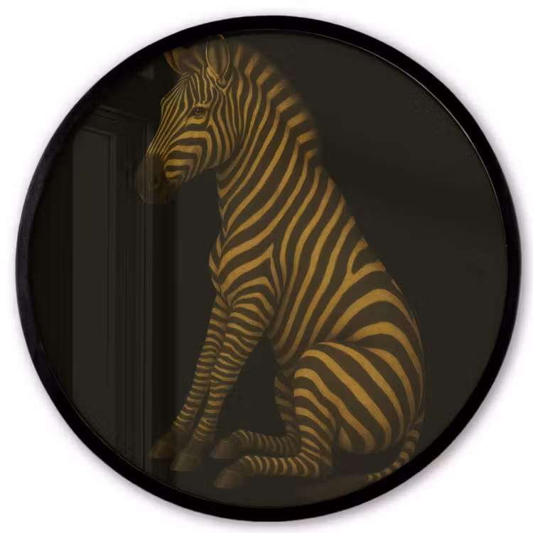 Ronde fotolijst - Zebra - Strepen - Goud — 1