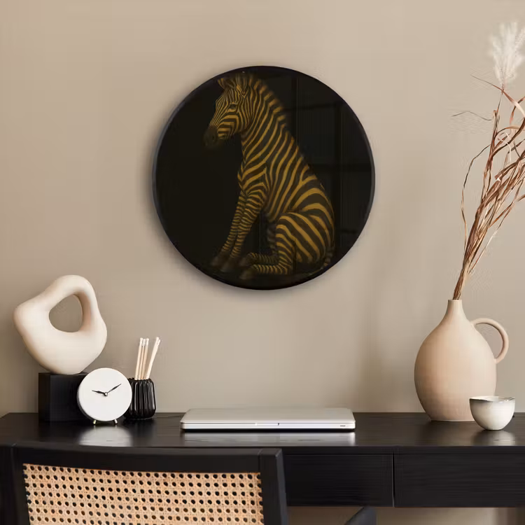 Ronde fotolijst - Zebra - Strepen - Goud — 3