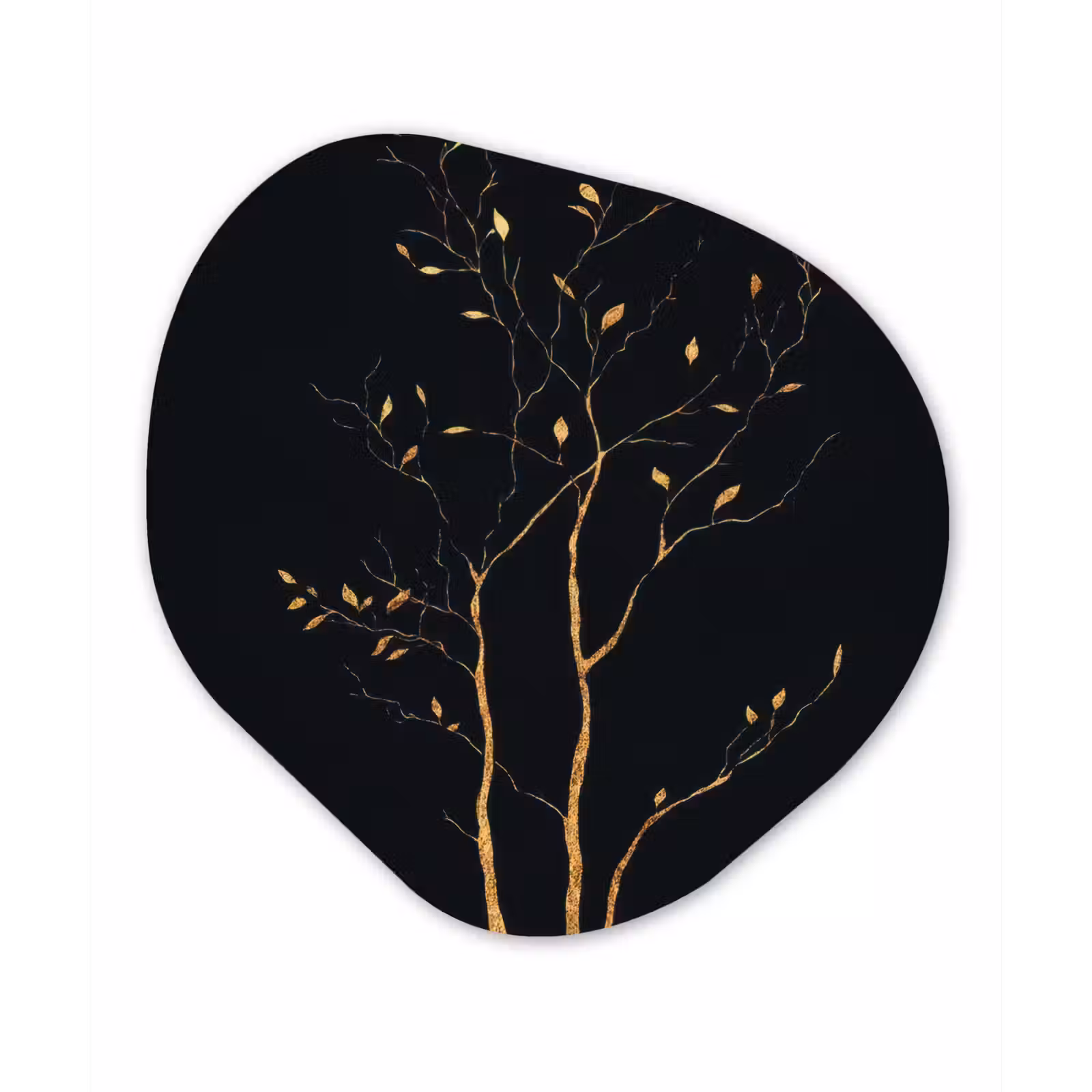 Organisch schilderij - Glas - Takken - Blaadjes - Zwart — 1