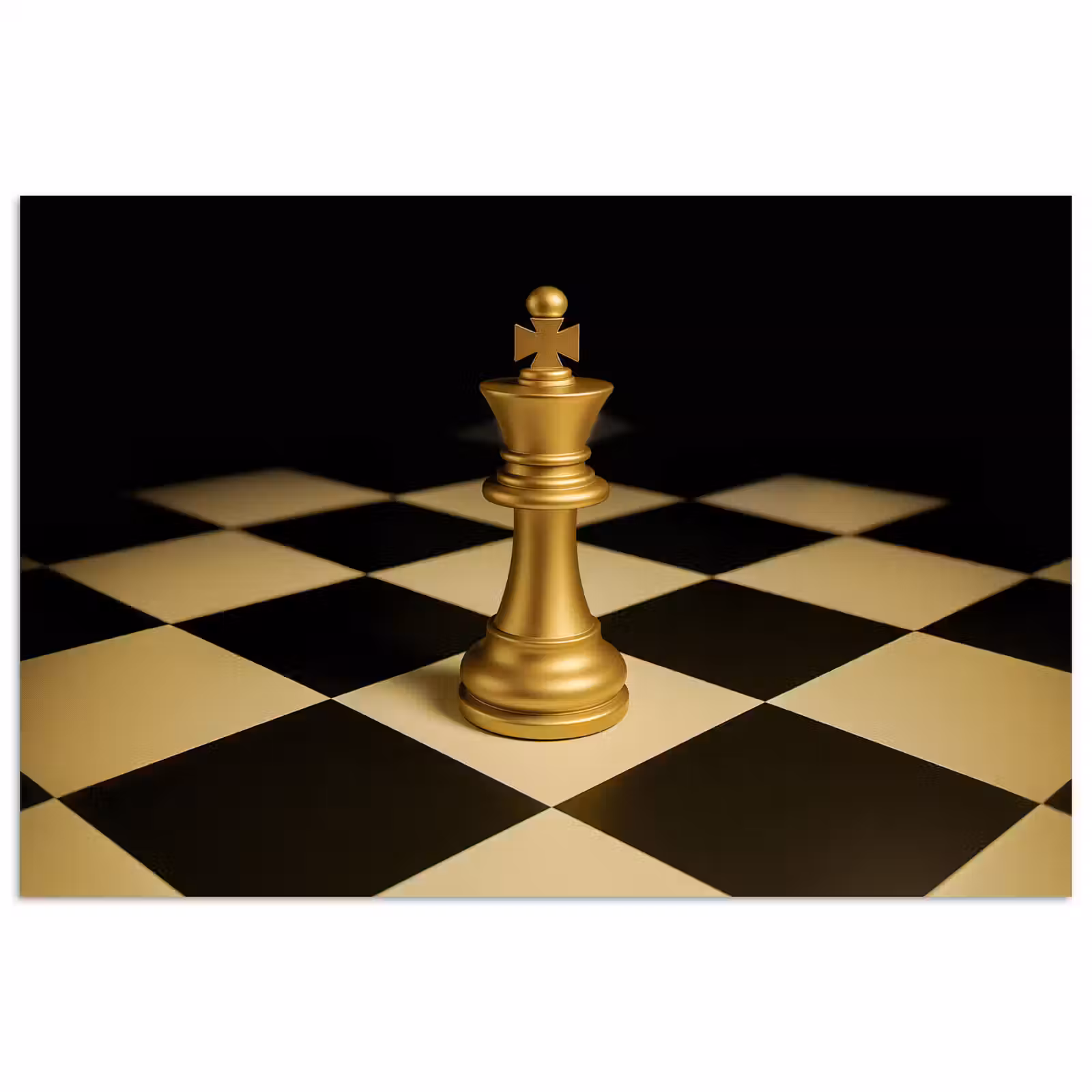 Poster – Schaakstuk - Koning - Schaakbord - Geblokt — 1