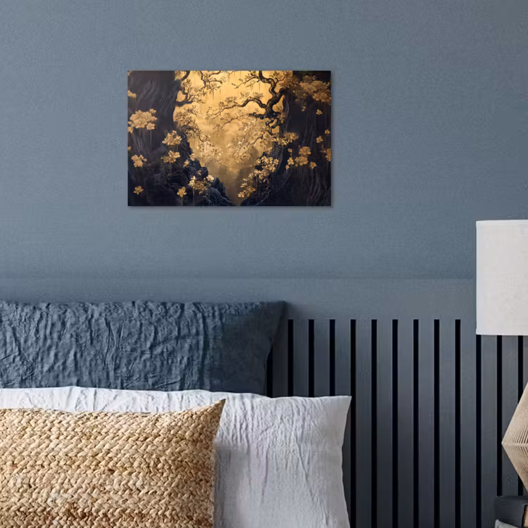 Poster – Bloemen - Takken - Goud - Sierlijk — 3
