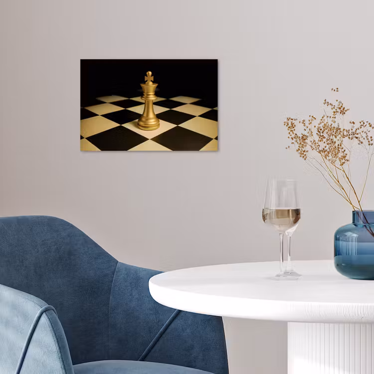 Poster – Schaakstuk - Koning - Schaakbord - Geblokt — 4