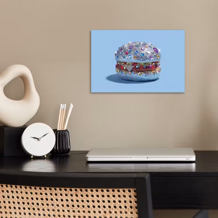 Poster – Glitters - Hamburger - Blauw — 2