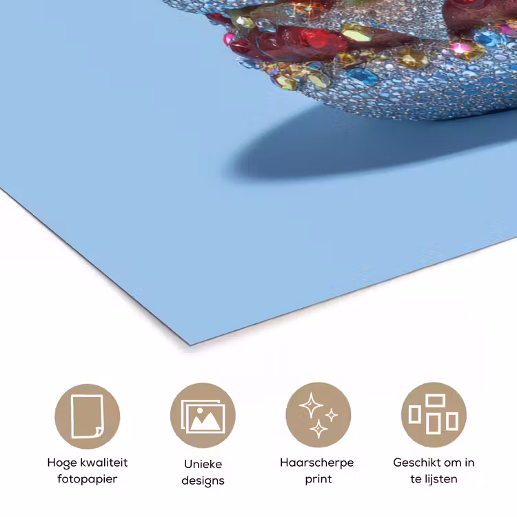 Poster – Glitters - Hamburger - Blauw — 5