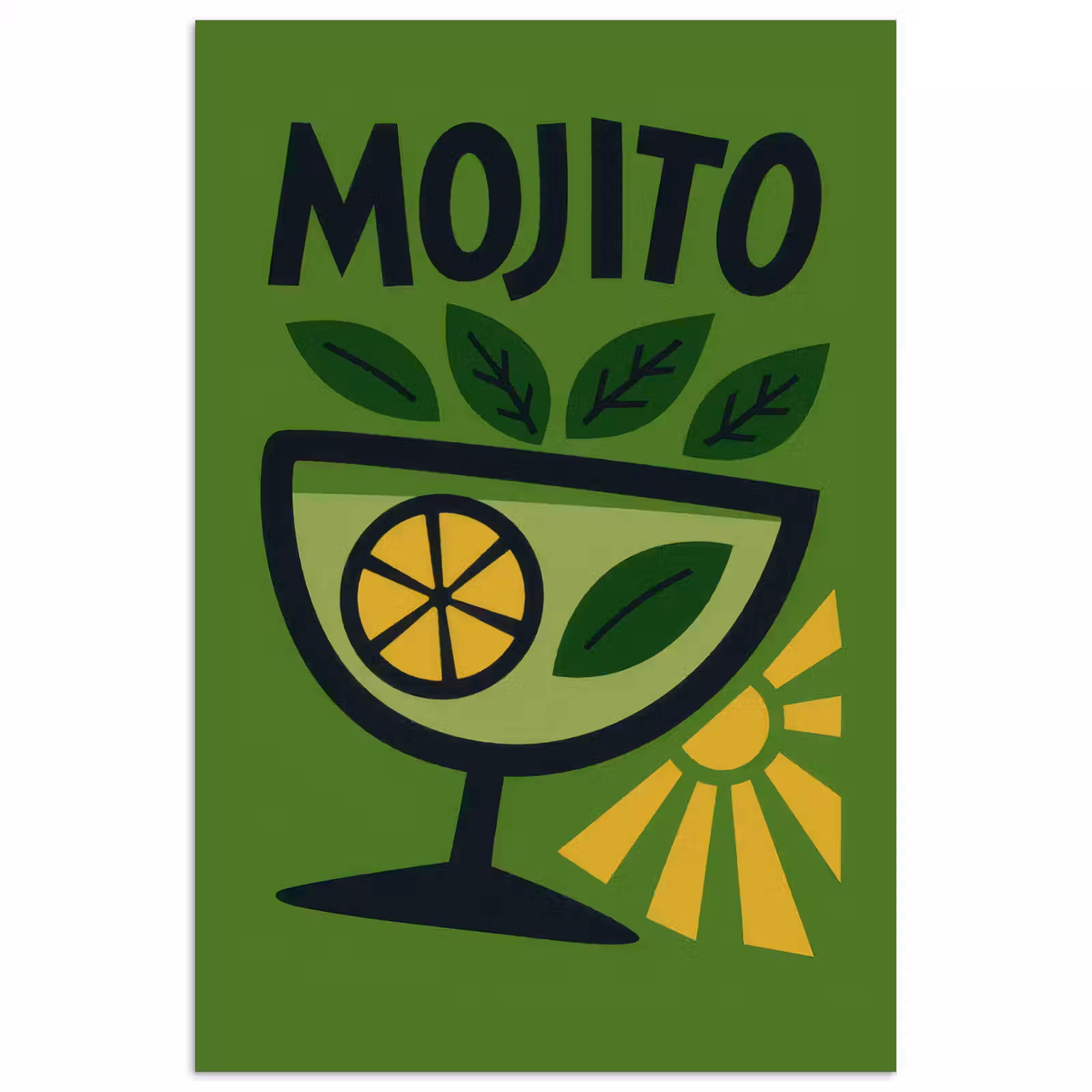 Poster – Mojito - Cocktail - Citroen - Groen — 1