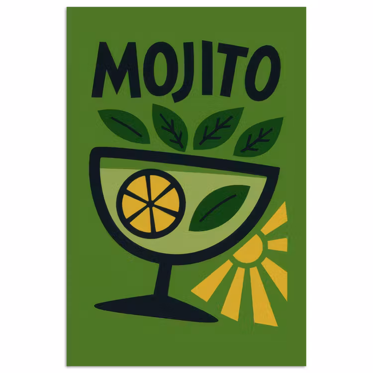 Poster – Mojito - Cocktail - Citroen - Groen — 1