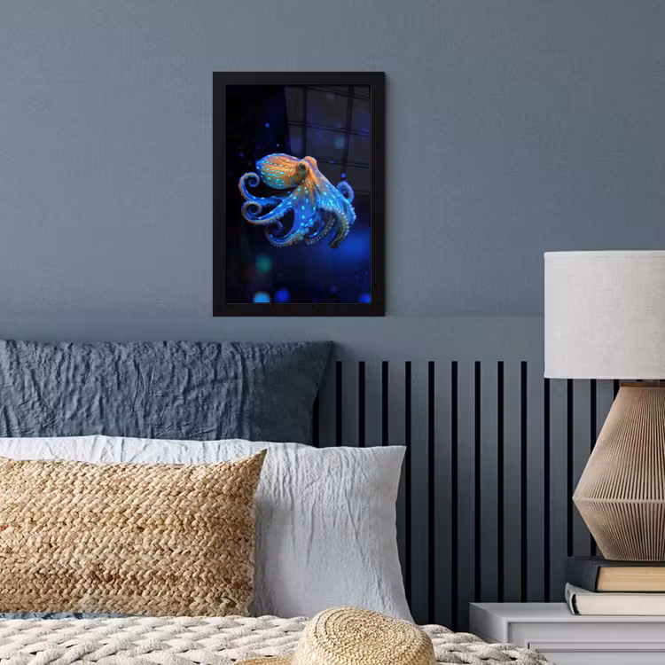 Poster met lijst - Octopus - Stippen - Blauw - Zee — 3