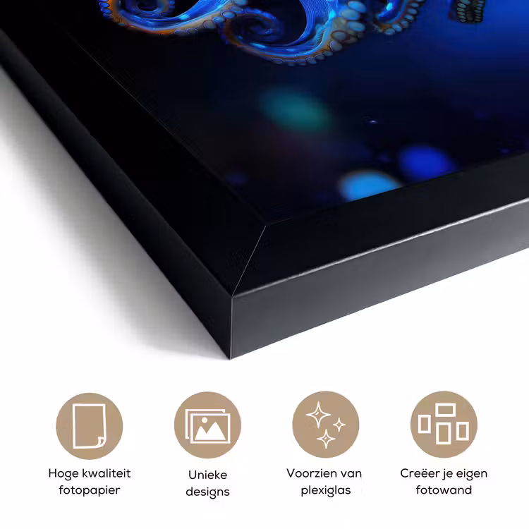 Poster met lijst - Octopus - Stippen - Blauw - Zee — 6