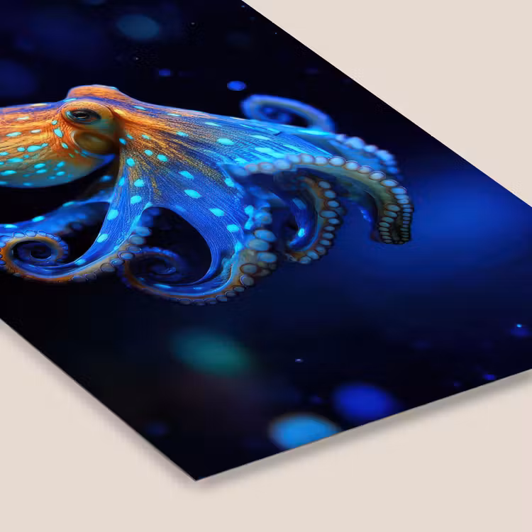 Poster met lijst - Octopus - Stippen - Blauw - Zee — 7
