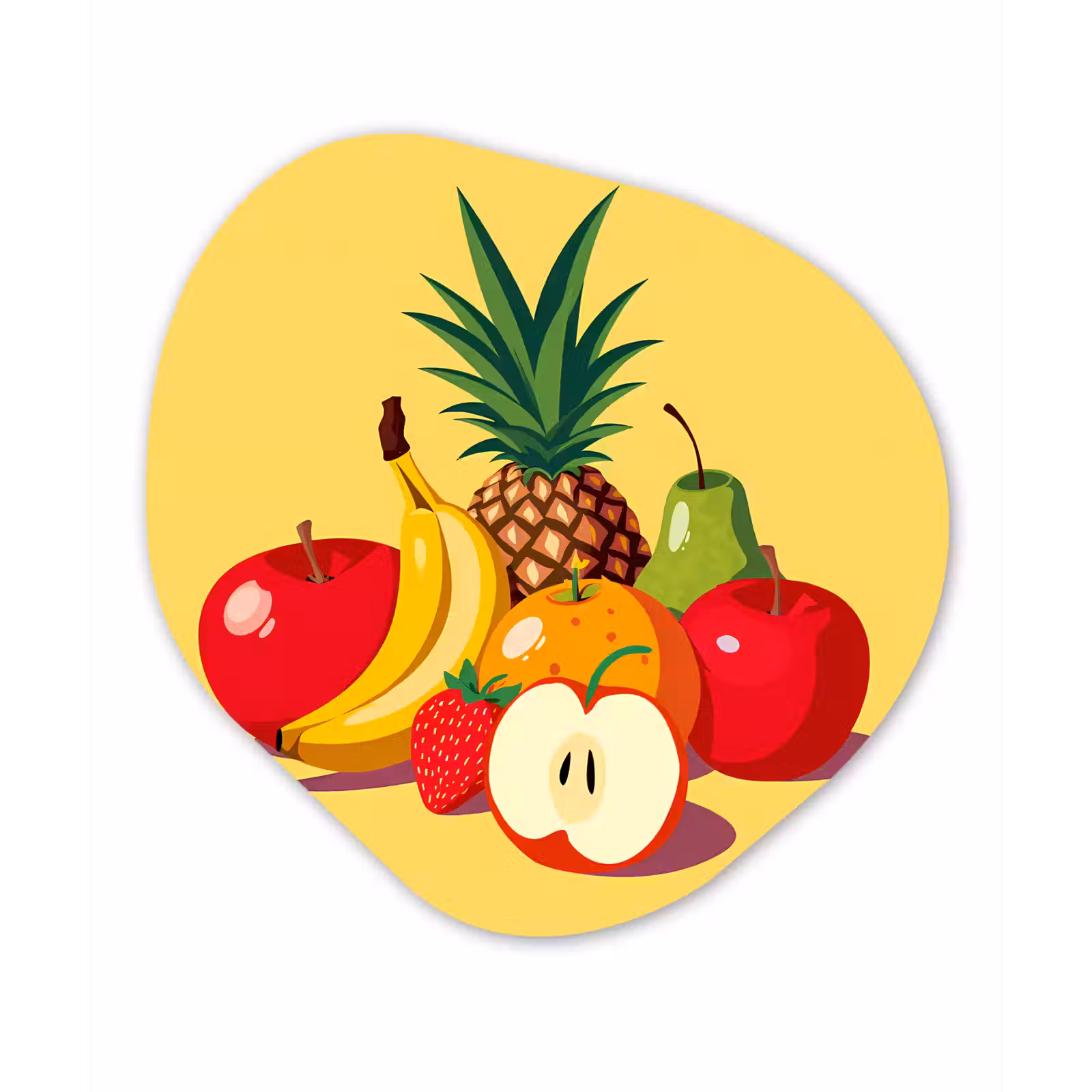 Organisch schilderij - Glas - Fruit - Illustratie - Kleurrijk — 1