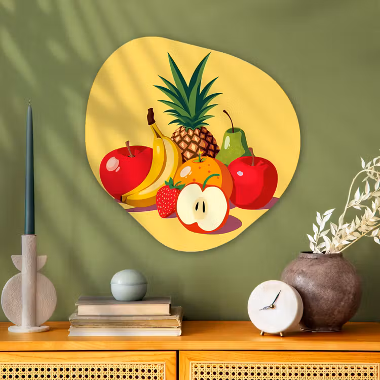 Organisch schilderij - Glas - Fruit - Illustratie - Kleurrijk — 2