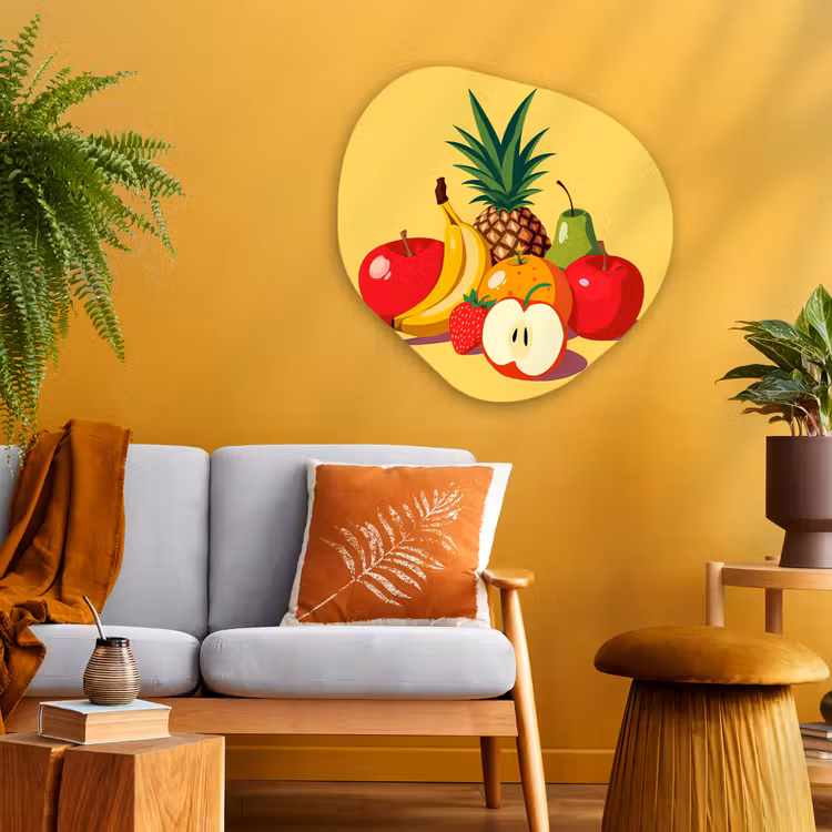 Organisch schilderij - Glas - Fruit - Illustratie - Kleurrijk — 3