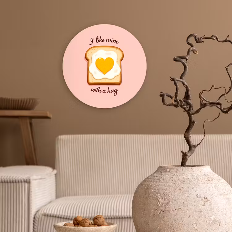 Muurcirkel glas - Brood - Illustratie - Quote - Roze — 2