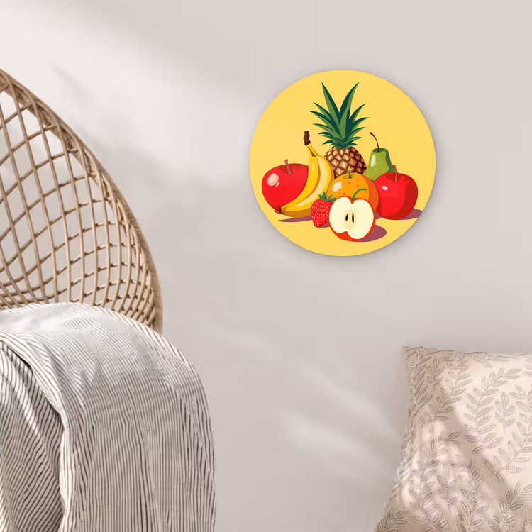 Muurcirkel glas - Fruit - Illustratie - Kleurrijk — 5