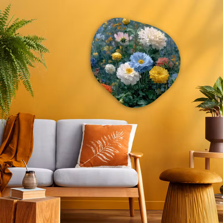 Organisch schilderij - Glas - Close-up - Veld - Bloemen - Kleurrijk — 3