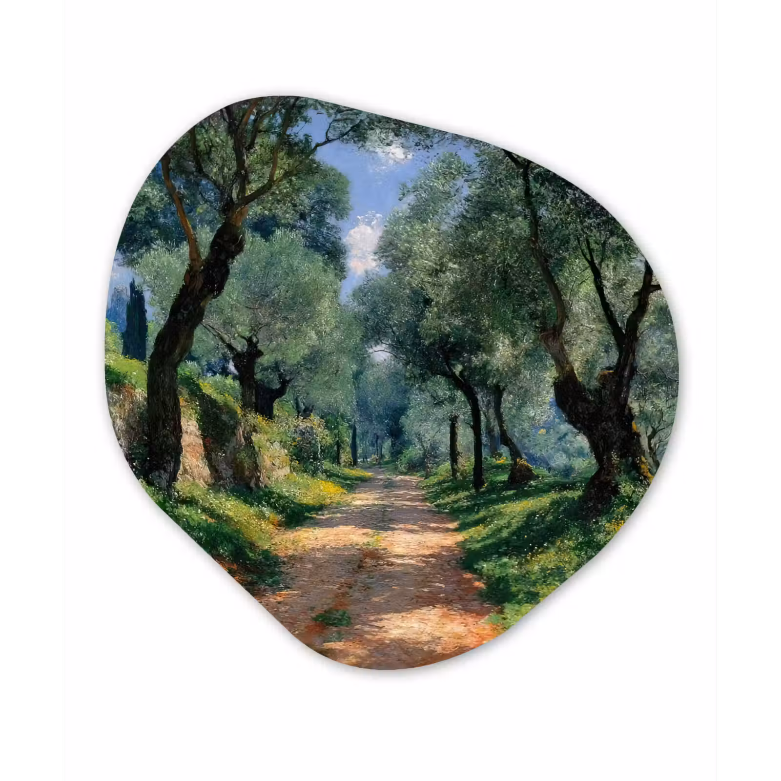Organisch schilderij - Glas - Pad - Bomen - Schaduw - — 1