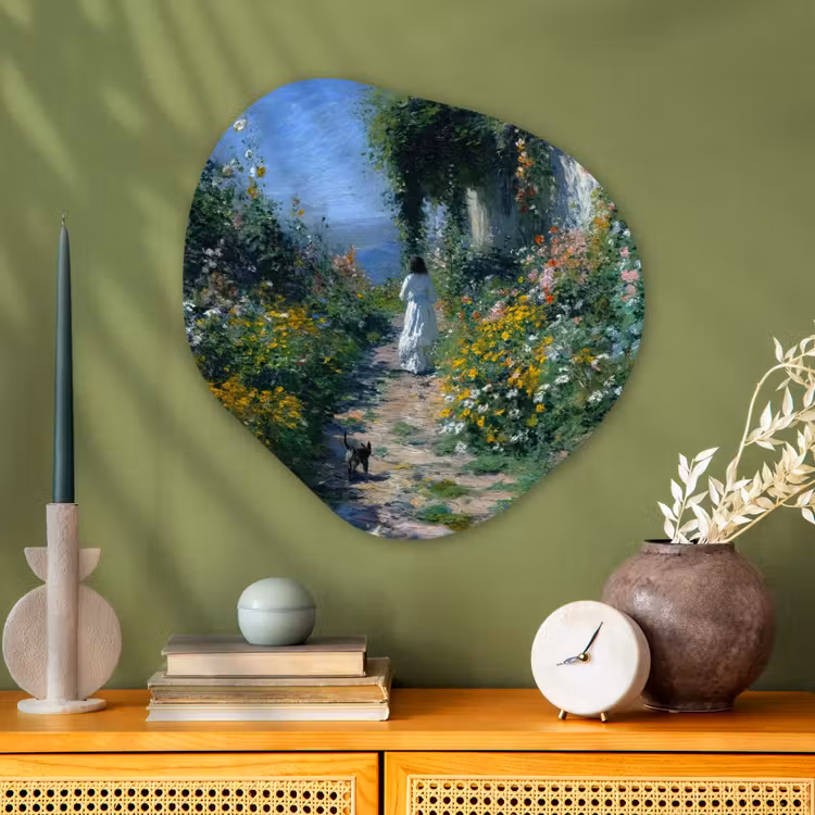 Organisch schilderij - Glas - Kat - Vrouw - Bloemen - Huis — 2