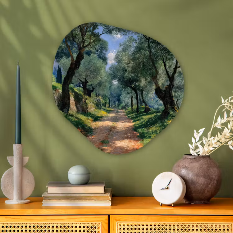 Organisch schilderij - Glas - Pad - Bomen - Schaduw - — 2