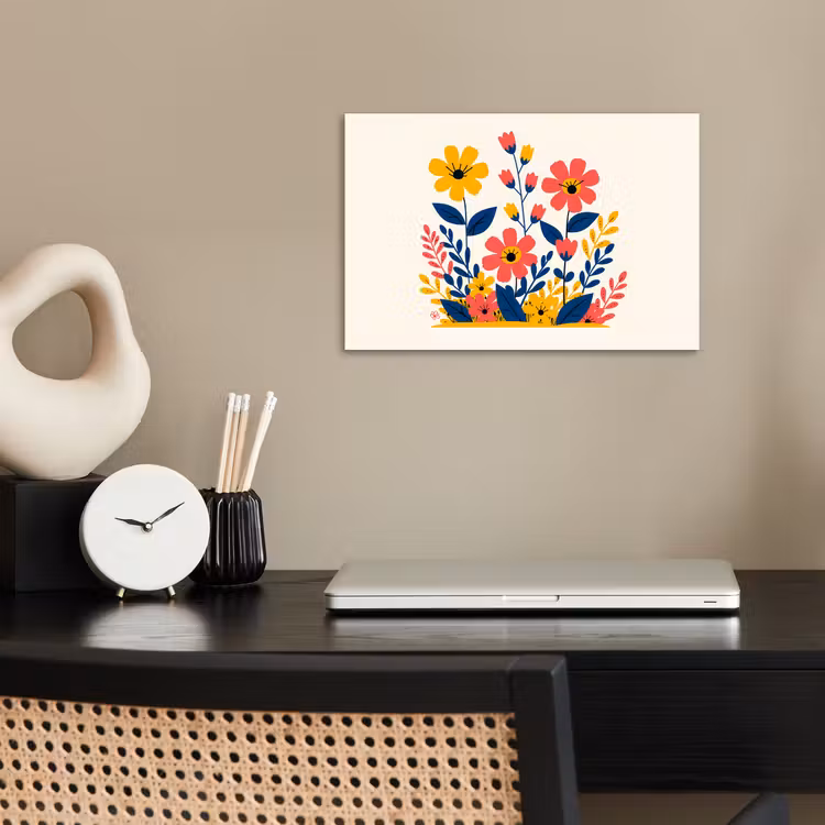 Poster – Illustratie - Bloemen - Bladeren - Roze — 2