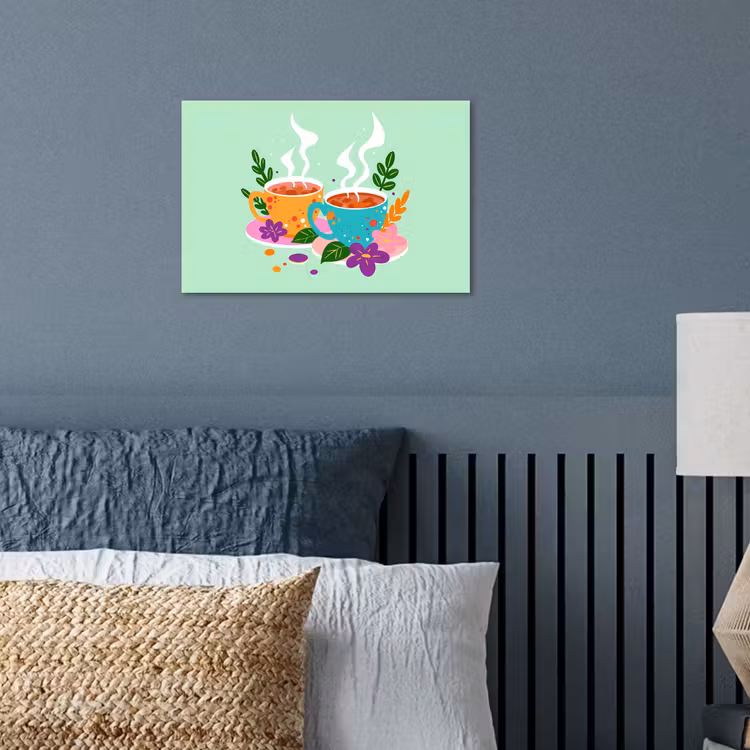 Poster – Thee - Illustratie - Kopjes - Bloemen — 3