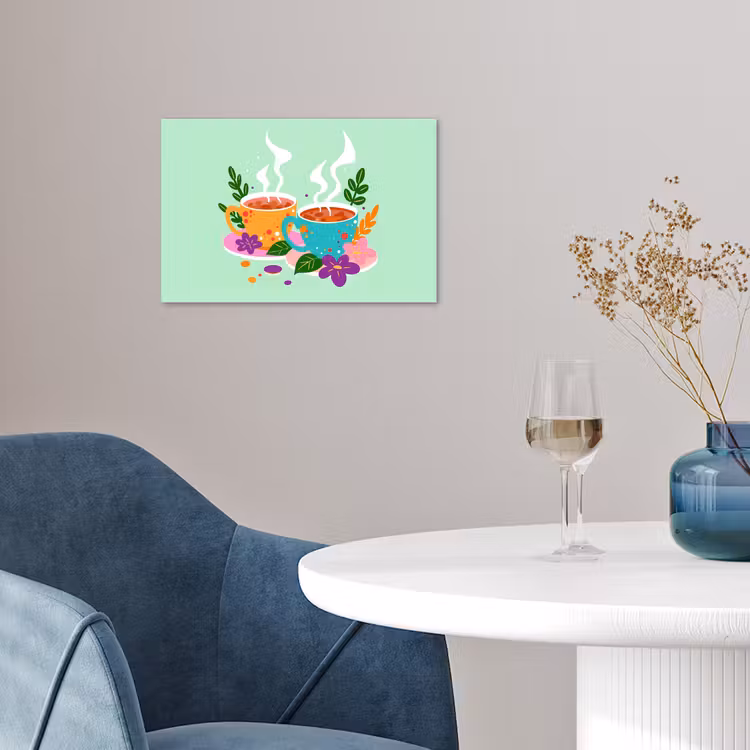 Poster – Thee - Illustratie - Kopjes - Bloemen — 4