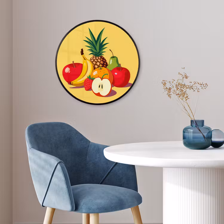 Ronde fotolijst - Fruit - Illustratie - Kleurrijk — 4